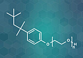 Triton x-100 detergent molecule, illustration