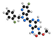 Vericiguat heart failure drug molecule, illustration