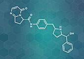 Vibegron drug molecule, illustration