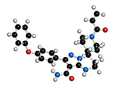Zanubrutinib cancer drug molecule, illustration
