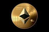 Ethereum cryptocurrency, conceptual illustration