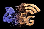 5G becoming 6G, conceptual illustration