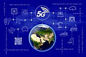 5G network in Europe, conceptual illustration