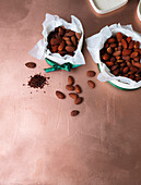 Homemade smoked almonds as a gift