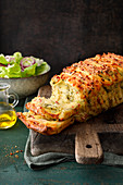 Potato pull apart bread with ham and cheese