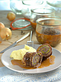 Classic beef roulade with mashed potatoes