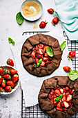 Strawberry and chocolate galettes