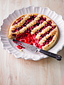 Redcurrant and raspberry crostata