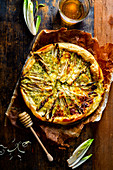 Chicory tart with honey and thyme