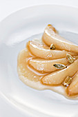 Pear and beer dessert (molecular cuisine)