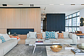 Elegant lounge in a luxury penthouse
