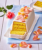 Marchpane loaf with rose petals