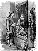 Wallachian and Moldavian men, 19th century illustration