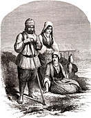 Bulgarian traditional dress, 19th century illustration