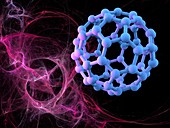 Buckyball C60 molecule, illustration