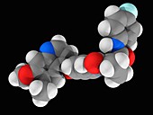 Cabozantinib cancer drug, molecular model