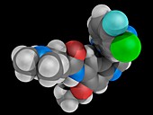 Pelitinib drug, molecular model