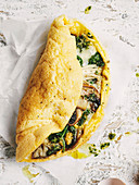 Blue cheese and mushroom soufflé omelettes