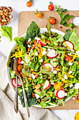 Salad with bright, fresh vegetables