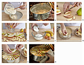 Apple and pear cheesecake - step by step