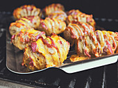 Twice baked potatoes with bacon and cheese