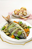 Snapper with artichokes for Christmas