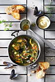 Greek mussel stew