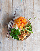 Vietnamese dumpling noodle bowl