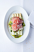 Marinated asparagus with prosciutto