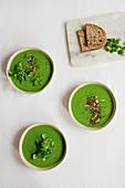 Green lamb's lettuce soup