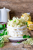 Elderflower meringue cake