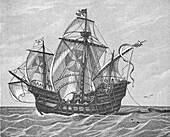 Christopher Columbus's ship Santa Maria, illustration