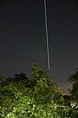 ISS light trail, time-exposure image