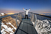 Man at Pic du Midi de Bigorre Observatory view point, France