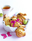 Easter rolls in the shape of bunnies