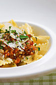 Farfalle with vegetable bolognese