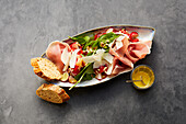 Roasted pepper salad with Parma ham