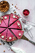 Lingonberry pie with gingerbread cookie crumbs