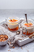 Overnight oats with blood orange and granola