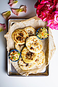 Pupusas with cabbage and vinegar slaw