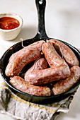 Grilled Salsiccia (italian sausages) in pan