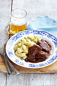 Beef goulash with beer