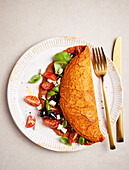Tomato pancakes with olives and feta (sugar-free)