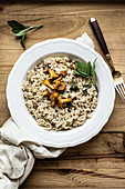 Chanterelle creamy risotto with sage