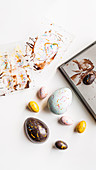 Handmade chocolate Easter eggs