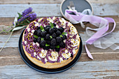Vegan blackberry 'cheesecake' with spelt shortcrust pastry