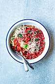 Spaghetti with the ultimate veggie bolognese
