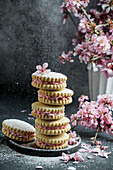Alfajores, delicious traditional Argentine sandwich cookies filled with cream