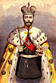 Czar Nicholas II of Russia, 19th century illustration