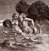 The Mermaid, 19th century illustration